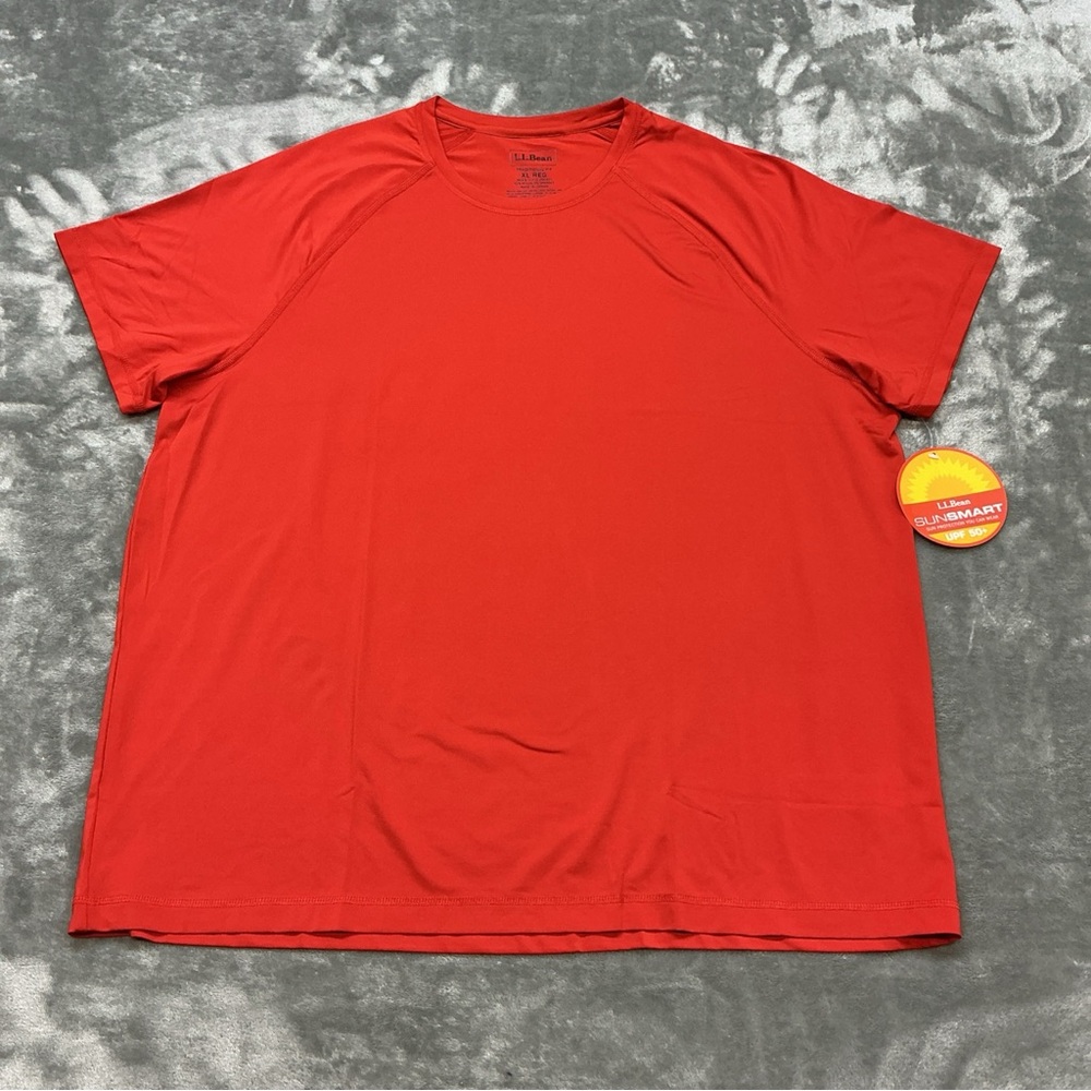 LL Bean Traditional Fit Sun Smart UPF 50+ Shirt Men’s XL Red outdoor Performance